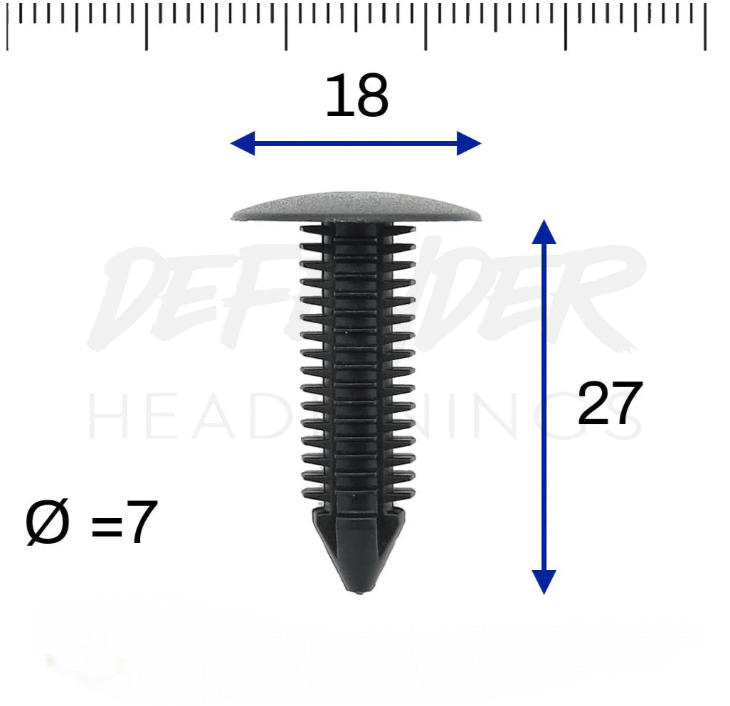 Pack of 20 - 7mm Fir Tree Clips for Land Rover Defender Headlinings