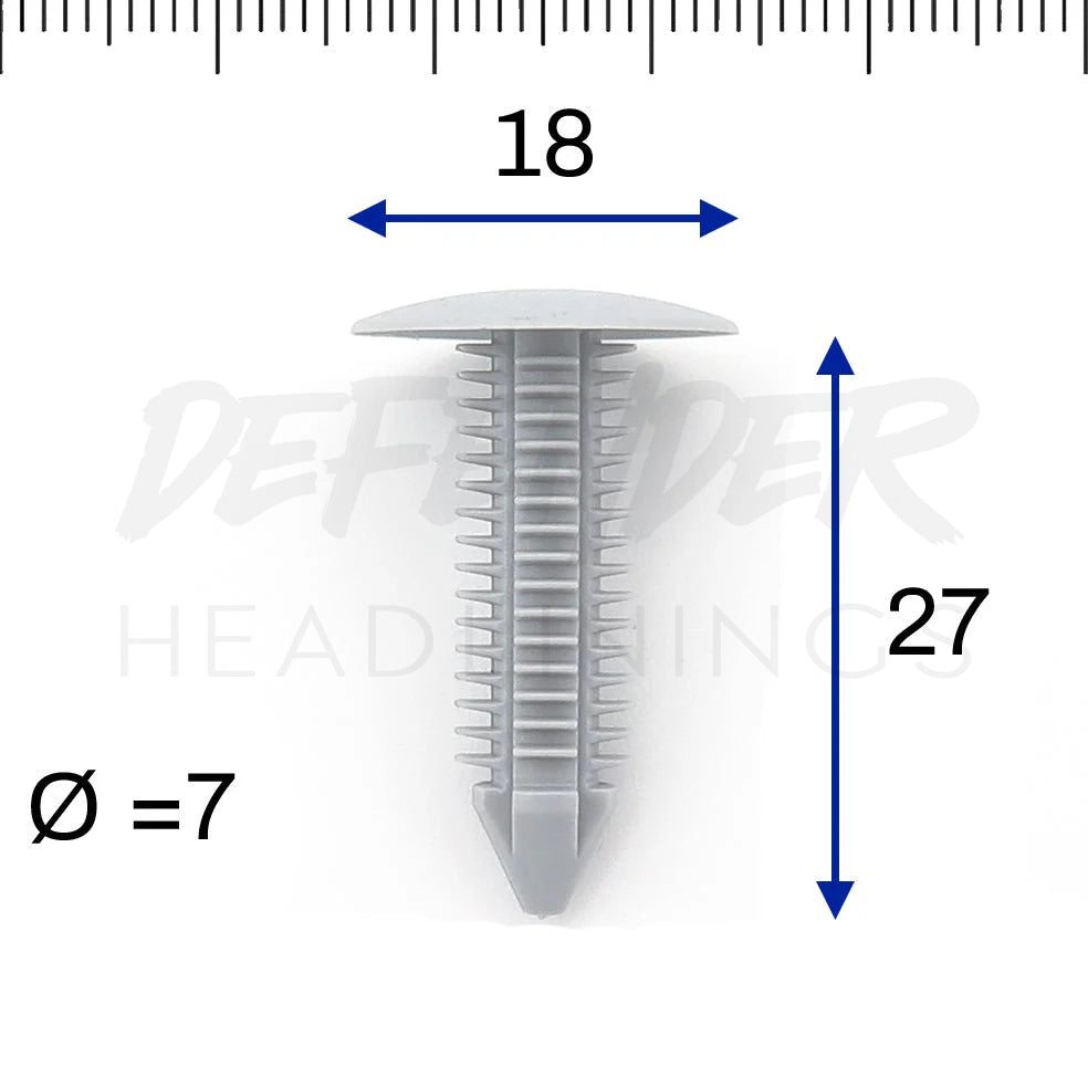 Pack of 20 - 7mm Fir Tree Clips for Land Rover Defender Headlinings
