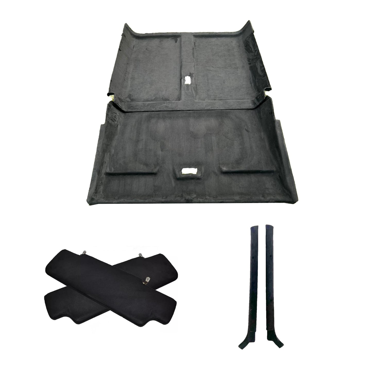 Headlining Kit for Land Rover Defender 90 without Alpine Windows includes Sun Visor Covers and A Pillar Trims