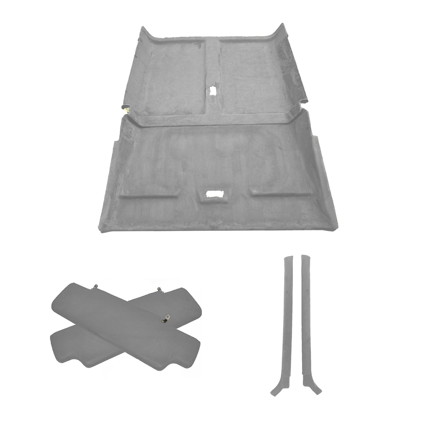 Headlining Kit for Land Rover Defender 90 without Alpine Windows includes Sun Visor Covers and A Pillar Trims