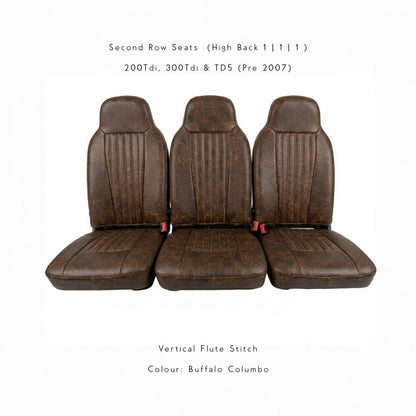 Land Rover Defender - Premium Leather Seats - Second Row Seats Set (Recovering Service or Fit at home)