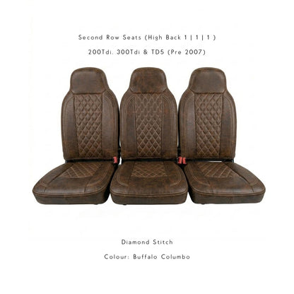 Land Rover Defender - Premium Leather Seats - Second Row Seats Set (Recovering Service or Fit at home)