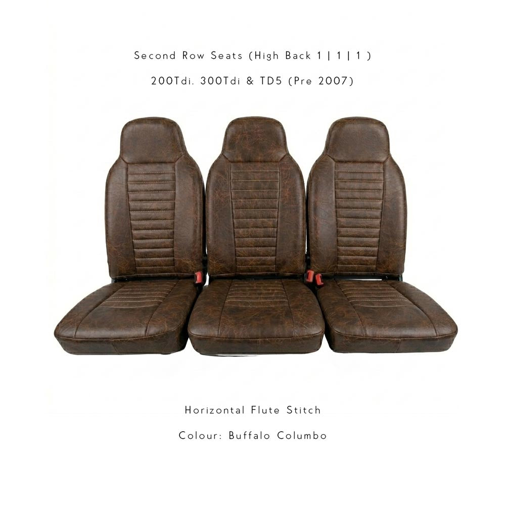 Land Rover Defender - Premium Leather Seats - Second Row Seats Set (Recovering Service or Fit at home)