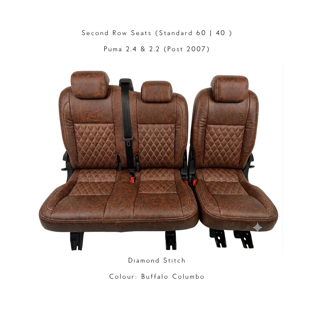 Land Rover Defender - Premium Leather Seats - Second Row Seats Set (Recovering Service or Fit at home)